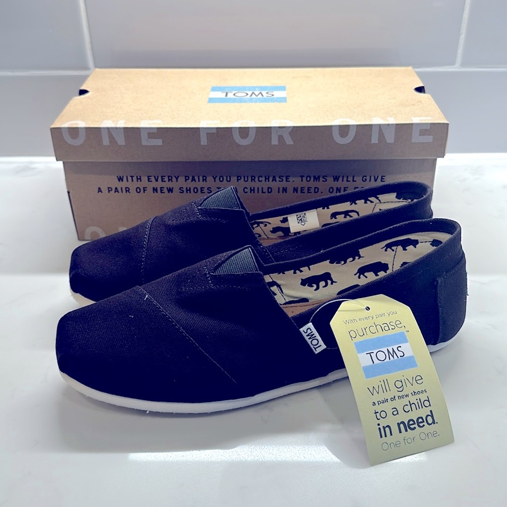 Toms Mens Classic Black Canvas Shoes - Size 11